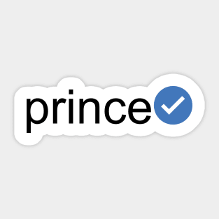 Verified Prince (Black Text) Sticker